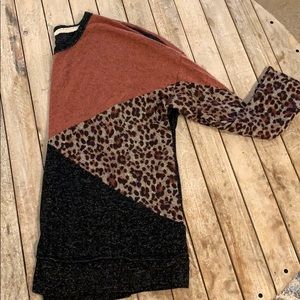 Leopard print sweater/tee